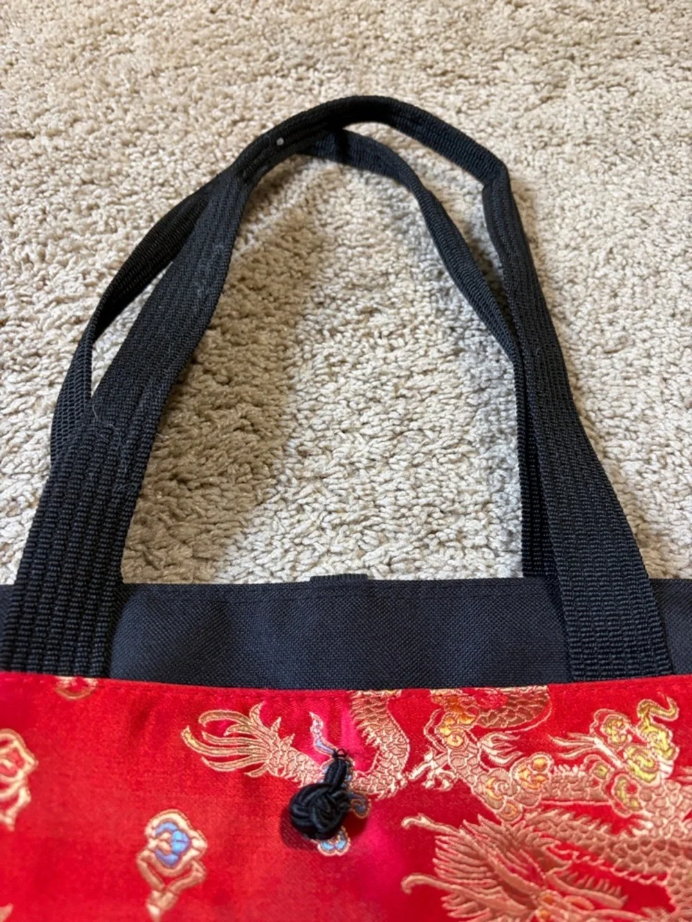 Oriental Red Dragon Tote Bag